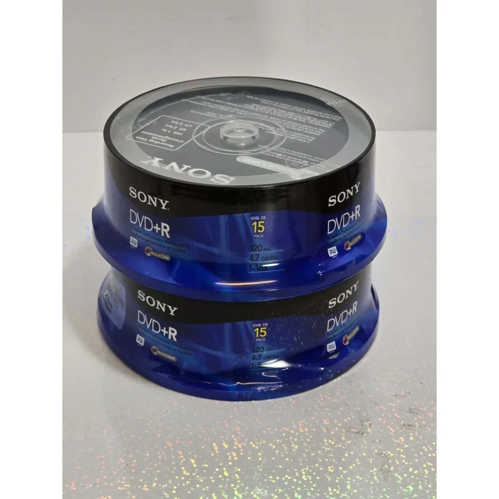 💿 Sony DVD+R 2x 15 Pack (30 Total) 4.7GB 1-16X‎ AccuCORE New 💿